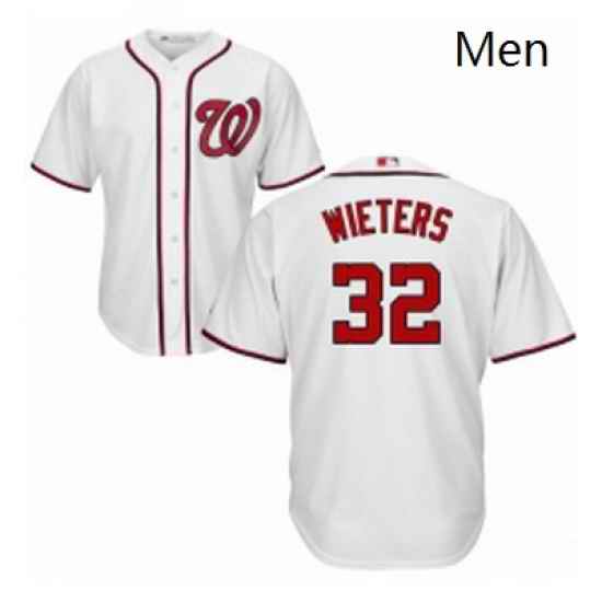 Mens Majestic Washington Nationals 32 Matt Wieters Replica White Home Cool Base MLB Jersey